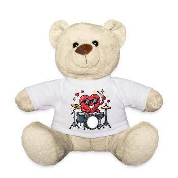 Des batteurs drôles pour la Saint-Valentin - Nounours - blanc - Devant