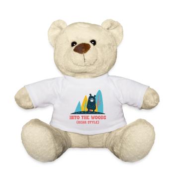 Into the Woods – Bear Style Outdoor Spruch - Teddy - Weiß - Vorne