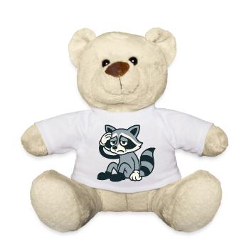 Müder Waschbär mit Kopfweh - Teddy - Weiß - Vorne