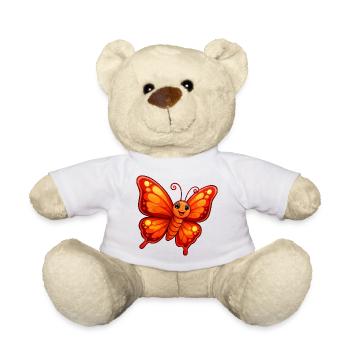 Oranger Schmetterling - Teddy - Weiß - Vorne