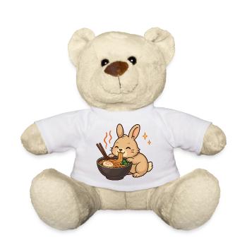 Hase mit Nudeln Ramen kawaii Hase - Teddy - Weiß - Vorne