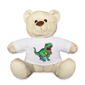 T Rex auf Toilette Cartoon - Teddy - Weiß - Vorne