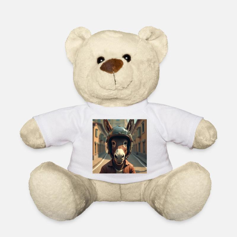 Biker donkey - Teddy Bear - white