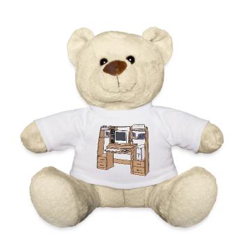 Retro-Computerschreibtisch-Setup 90er 2000er Nostalgie - Teddy - Weiß - Vorne