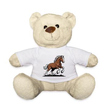 Cheval Alezan Crins Blancs Galop Équestre Chic - Nounours - blanc - Devant