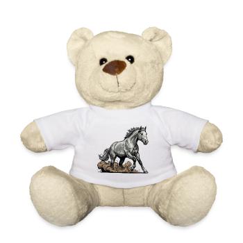 Geflecktes Graues Pferd Galopp Reiter-Rodeo - Teddy - Weiß - Vorne