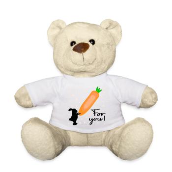 Easter Bunny Carrot - Teddy Bear - white - Front