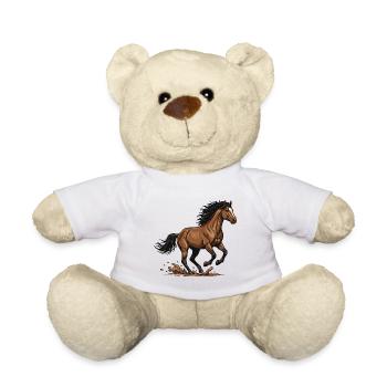 Pferdekastaniengalopp-Reitenergie-Illustration - Teddy - Weiß - Vorne