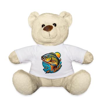 Flammende Koi auf Welle und Sonne - Teddy - Weiß - Vorne