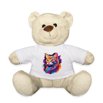 Rainbow Bright Cat - Teddy Bear - white - Front