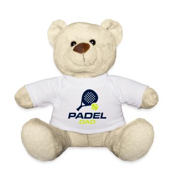 Padel Dad Funny Padel Gift Shirt - Teddy Bear - white - Front