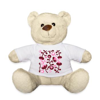 Abstrakte Pfingstrosen L Rose Sorbet Beere Rot Weiß - Teddy - Weiß - Vorne
