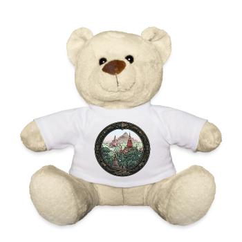 Dschungel Tempel Rundbild - Teddy - Weiß - Vorne
