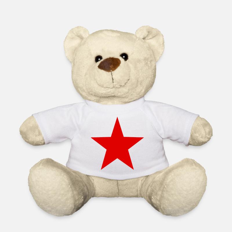Red Star  - Teddy Bear - white