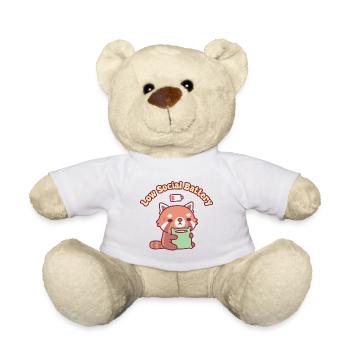 Cute Red Panda Born With Low Social Battery - Teddy Bear - white - Front