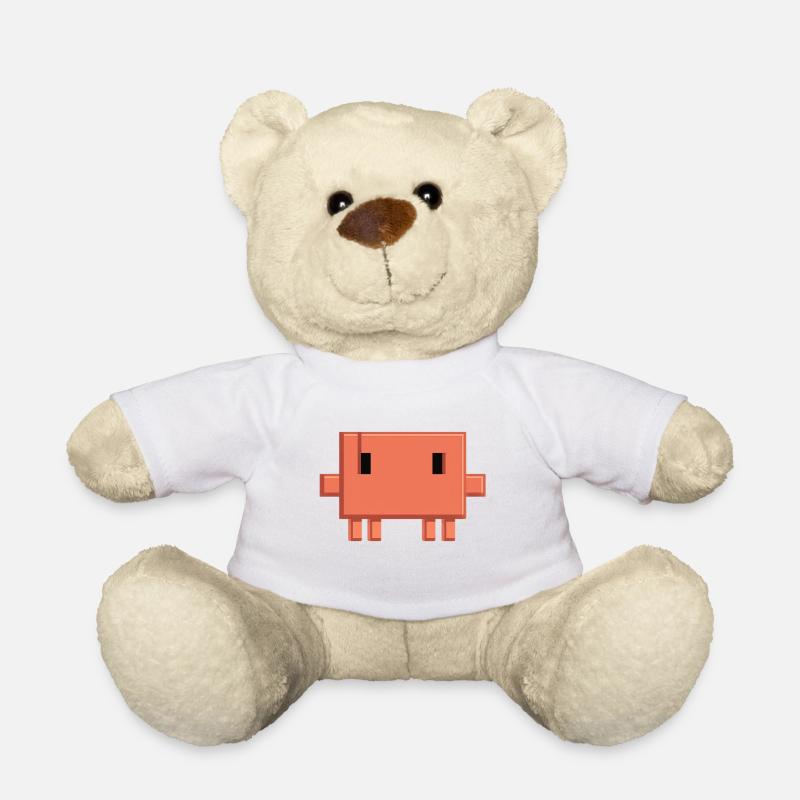 Claude Code Pixel AI Maskottchen-Entwickleraufkleber - Teddy - Weiß