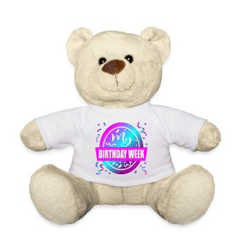 My Birthday Week Celebration - Teddy Bear - white - Front