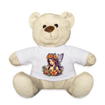 Elfe florale mandala hibiscus - Nounours - blanc - Devant