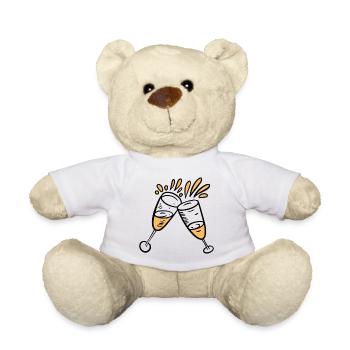 Anstoßen mit Sektgläsern für Feierlichkeiten - Teddy - Weiß - Vorne
