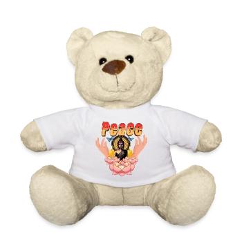 Peaceful Buddha Lotus - série Paix et Amour - Nounours - blanc - Devant