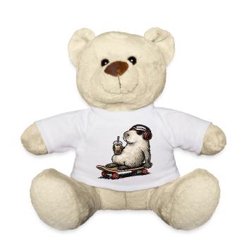 Capybara Skateboard Bubble Tea - Nounours - blanc - Devant