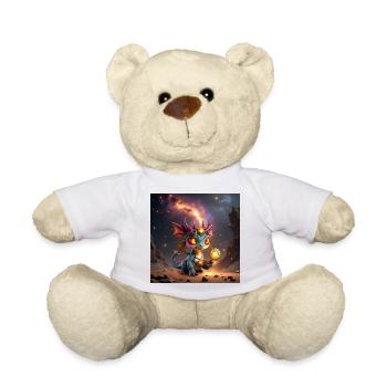 Dragon Steampunk Lumineux avec des Engrenages - Nounours - blanc - Devant
