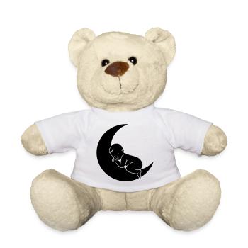 Baby on Moon – Sweet Sleep Silhouette - Teddy Bear - white - Front