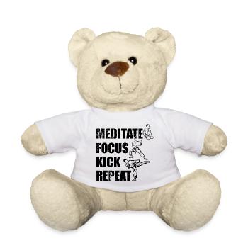 Dicton de karaté motivationnel - Nounours - blanc - Devant