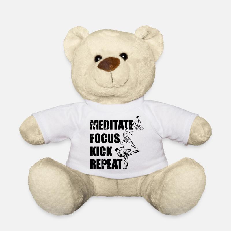 Motivierender Karatespruch - Teddy - Weiß