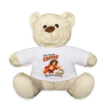 Retro Pin-Up: First I drink the coffee - Teddy - Weiß - Vorne