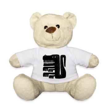 Tribal Geometric Spirit Animal Silhouette - Teddy Bear - white - Front