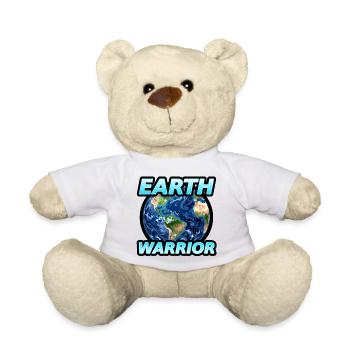 Earth Warrior Y2K Eco Punk Statement Shirt - Teddy - Weiß - Vorne