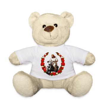 Jesus Motorcycle - Teddy Bear - white - Front
