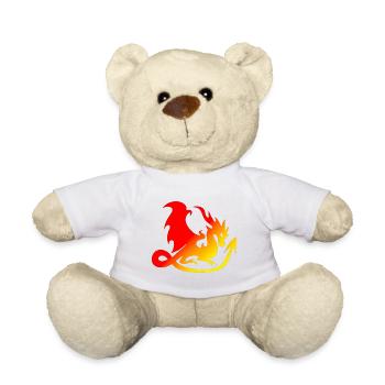 bunter drache, farbverlauf - Teddy - Weiß - Vorne