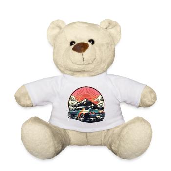 JDM car Japanese Retro Car Racing Drifting Legend - Teddy Bear - white - Front