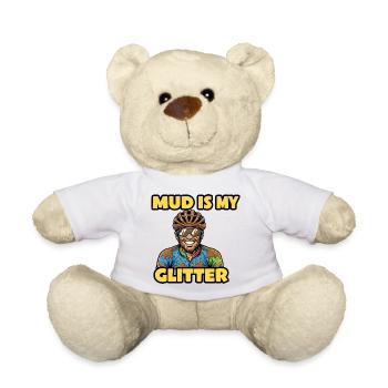 La boue est mon art de bande dessinée drôle de cyclisme pailleté - Nounours - blanc - Devant