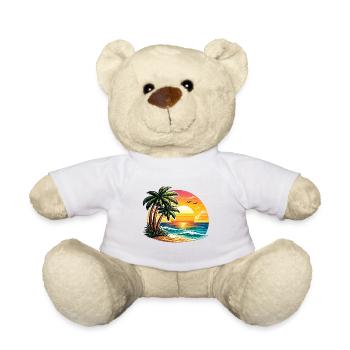 Palmenstrand Sonnenuntergang - Teddy - Weiß - Vorne
