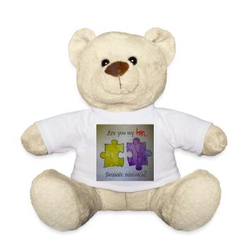 Des pièces fantastiques de puzzle décalées - Nounours - blanc - Devant