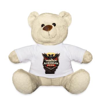 Albania's Proud Eagle Motif - Teddy Bear - white - Front