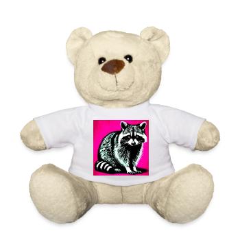 Raccoon - Teddy Bear - white - Front