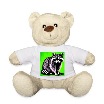 Raccoon - Teddy Bear - white - Front