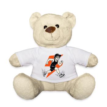 Motif de Blitz Runner de maillot de course cool pour les athlètes - Nounours - blanc - Devant