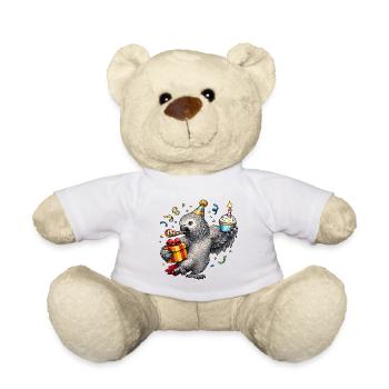Graupapagei Geburtstag - Teddy - Weiß - Vorne