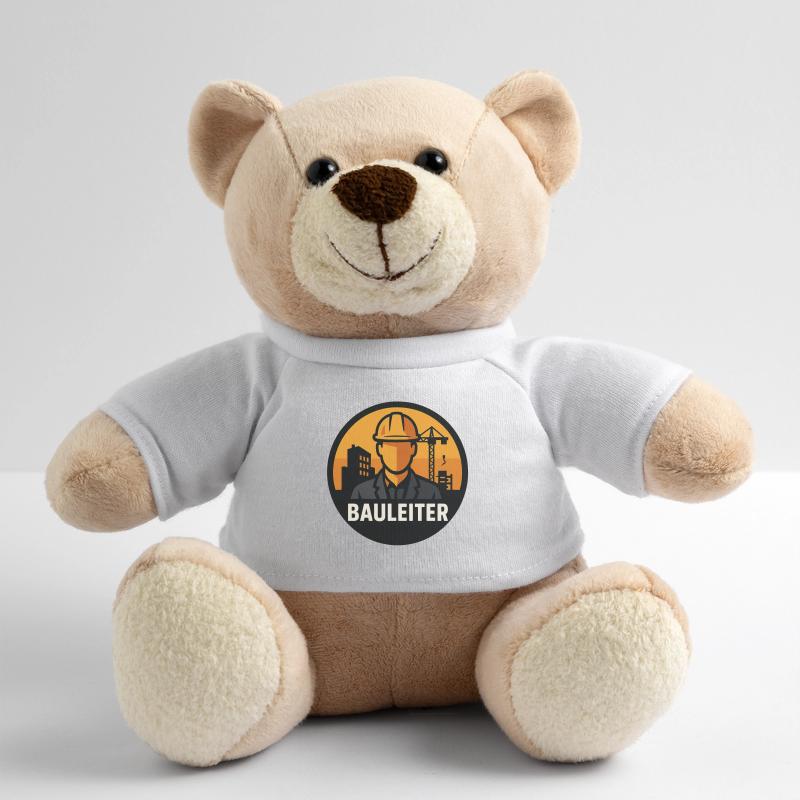 Builder Icon: Construction Worker at Construction Crane Teddy Bear