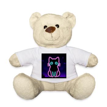 Neon Cat – Pixel Vibes for Gamers & Nerds - Teddy Bear - white - Front