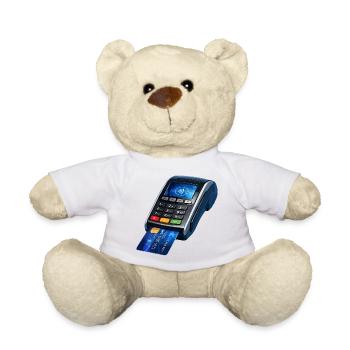 Contactless Payment Terminal Design - Teddy Bear - white - Front