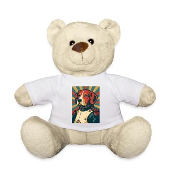 Dog General Retro Poster Style Vintage Design - Teddy Bear - white - Front