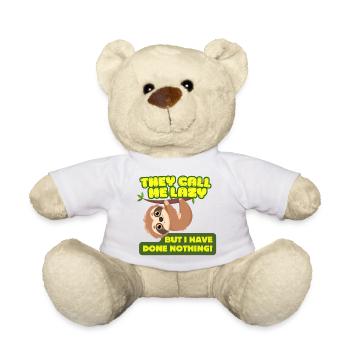 Sie nennen mich faul! - Lazy Sloth Neon-Zitat - Teddy - Weiß - Vorne