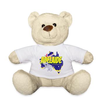 Adelaide Australien Retro Koala und Fahne Souvenir - Teddy - Weiß - Vorne