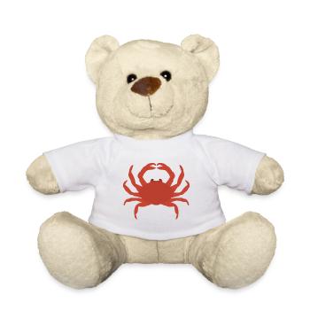 Crimson Crab Silhouette - Teddy Bear - white - Front